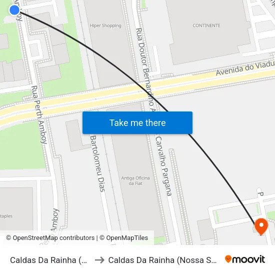 Caldas Da Rainha (Santo Onofre) to Caldas Da Rainha (Nossa Senhora Do Pópulo) map
