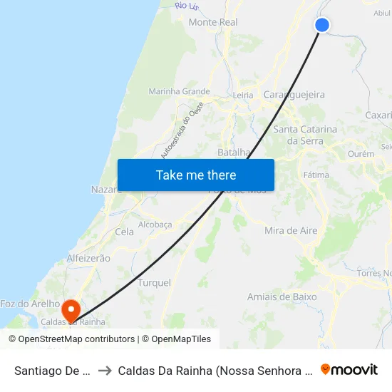 Santiago De Litém to Caldas Da Rainha (Nossa Senhora Do Pópulo) map