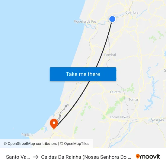 Santo Varão to Caldas Da Rainha (Nossa Senhora Do Pópulo) map
