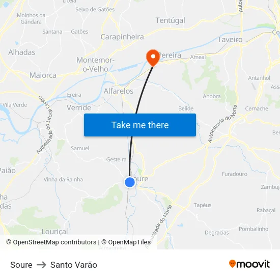 Soure to Santo Varão map