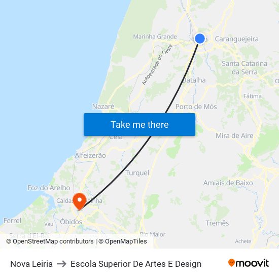 Nova Leiria to Escola Superior De Artes E Design map