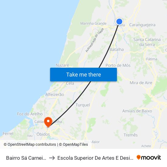 Bairro Sá Carneiro to Escola Superior De Artes E Design map