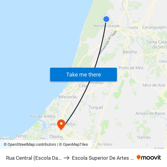 Rua Central (Escola Da Garcia) to Escola Superior De Artes E Design map