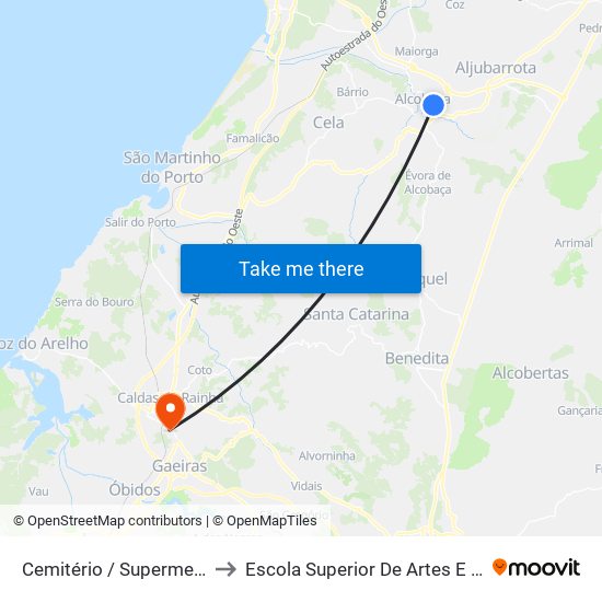 Cemitério / Supermercado to Escola Superior De Artes E Design map