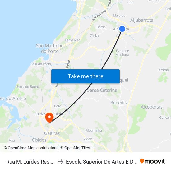 Rua M. Lurdes Resende to Escola Superior De Artes E Design map