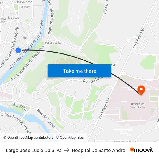 Largo José Lúcio Da Silva to Hospital De Santo André map