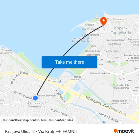 Kraljeva Ulica, 2 - Via Kralj to FAMNIT map