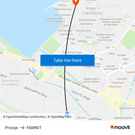 Prisoje to FAMNIT map