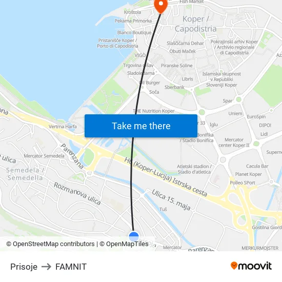 Prisoje to FAMNIT map