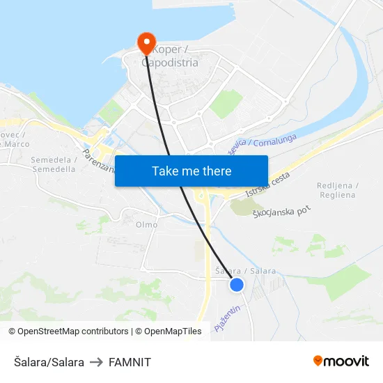 Šalara/Salara to FAMNIT map