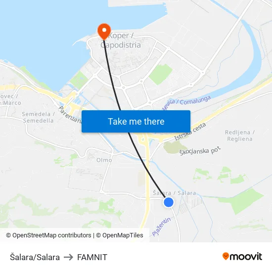 Šalara/Salara to FAMNIT map