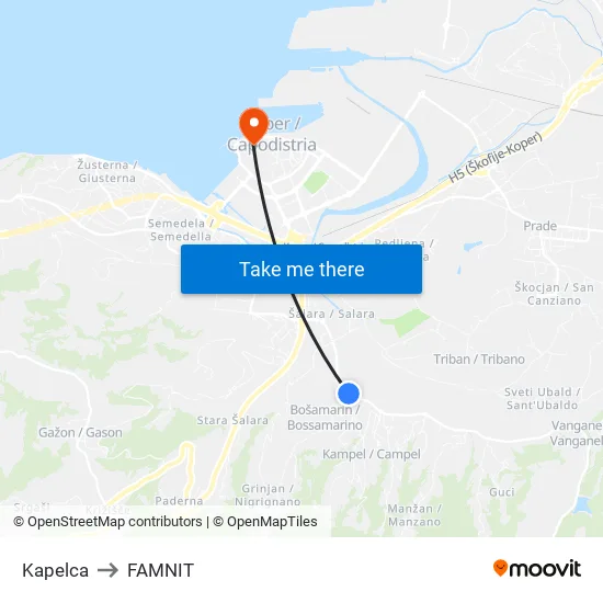 Kapelca to FAMNIT map