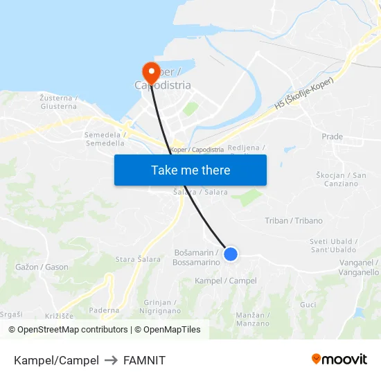 Kampel/Campel to FAMNIT map