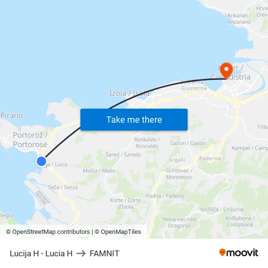 Lucija H - Lucia H to FAMNIT map