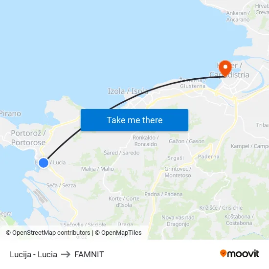 Lucija - Lucia to FAMNIT map