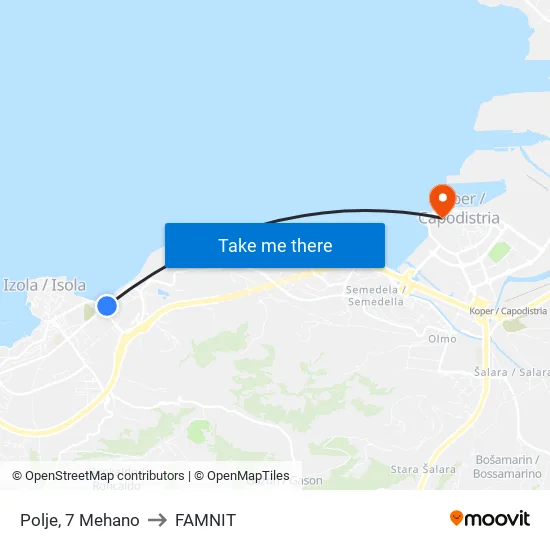 Polje, 7 Mehano to FAMNIT map