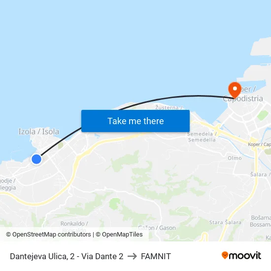 Dantejeva Ulica, 2 - Via Dante 2 to FAMNIT map