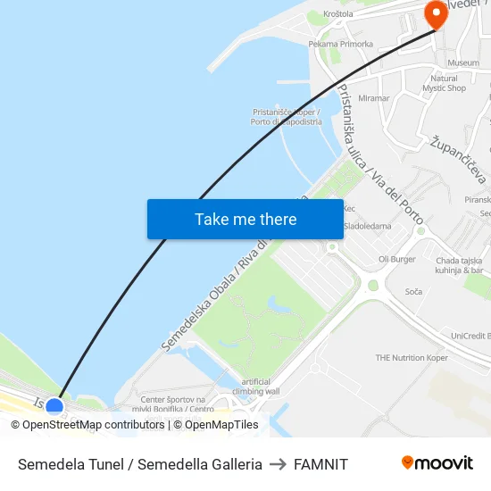 Semedela Tunel / Semedella Galleria to FAMNIT map