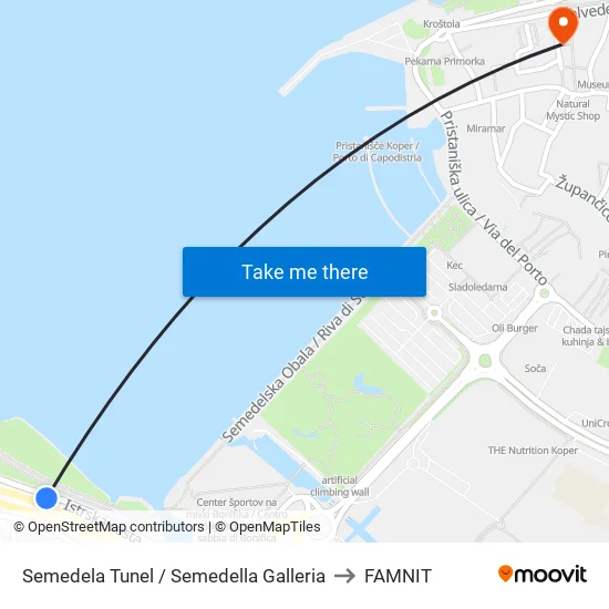 Semedela Tunel / Semedella Galleria to FAMNIT map