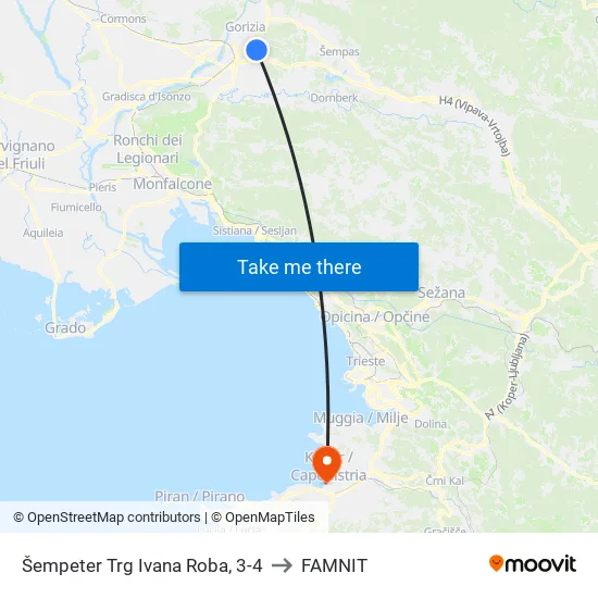 Šempeter  Trg Ivana Roba, 3-4 to FAMNIT map