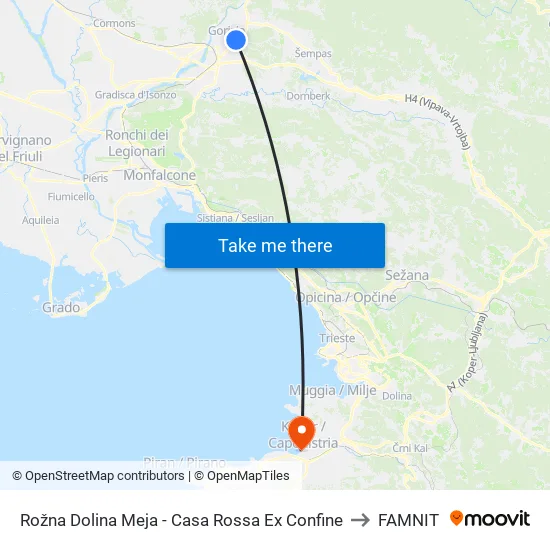 Rožna Dolina Meja - Casa Rossa Ex Confine to FAMNIT map