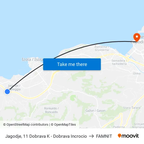 Jagodje, 11  Dobrava K - Dobrava Incrocio to FAMNIT map