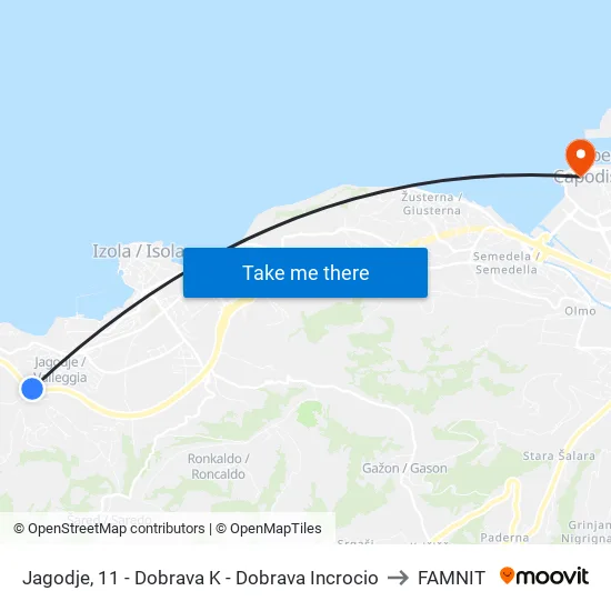 Jagodje, 11 - Dobrava K - Dobrava Incrocio to FAMNIT map