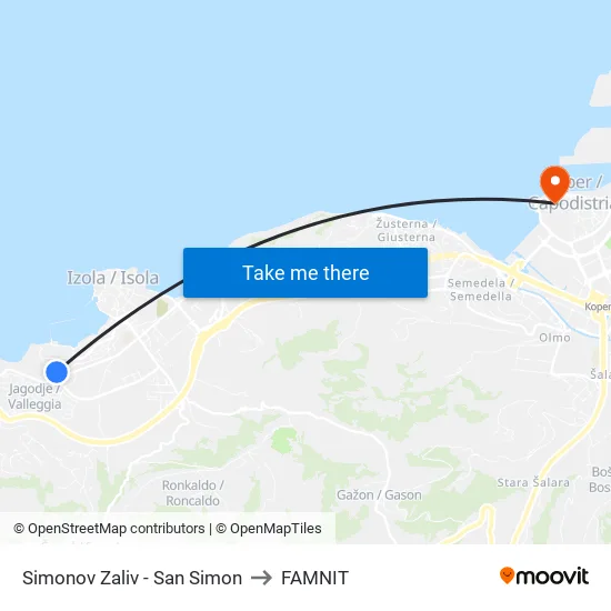 Simonov Zaliv - San Simon to FAMNIT map