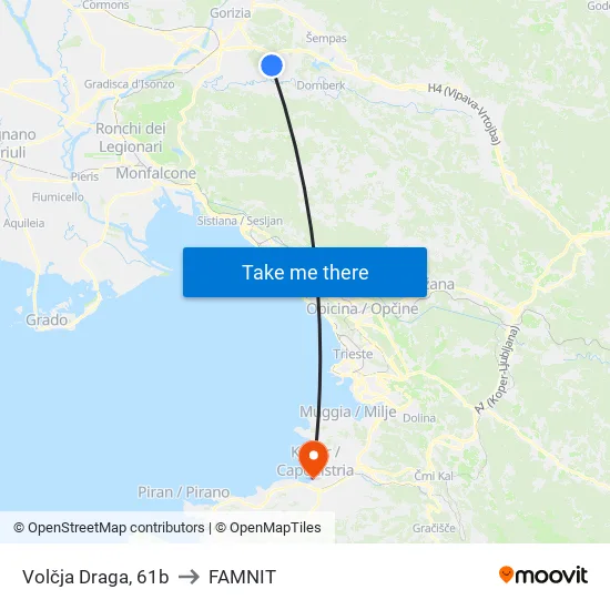 Volčja Draga, 61b to FAMNIT map