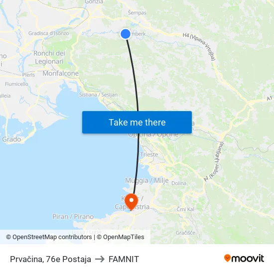 Prvačina, 76e  Postaja to FAMNIT map