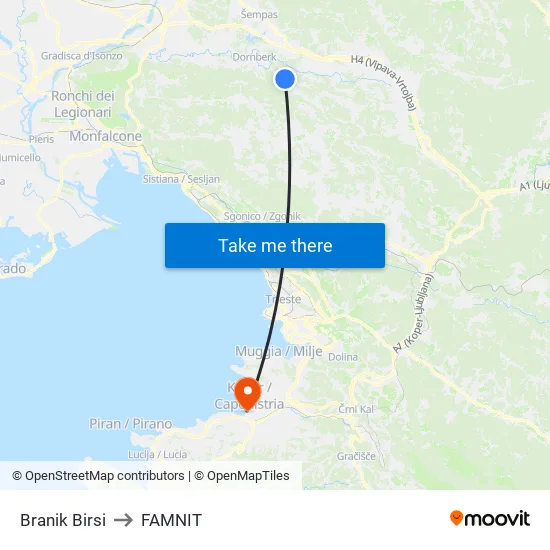 Branik Birsi to FAMNIT map