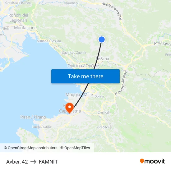 Avber, 42 to FAMNIT map