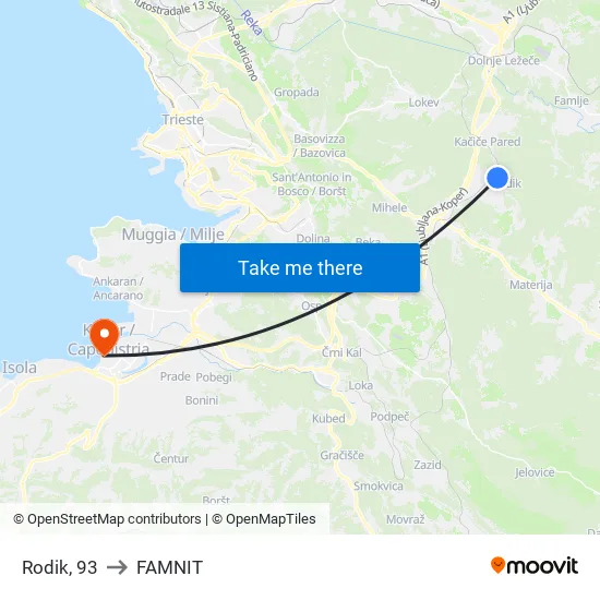 Rodik, 93 to FAMNIT map