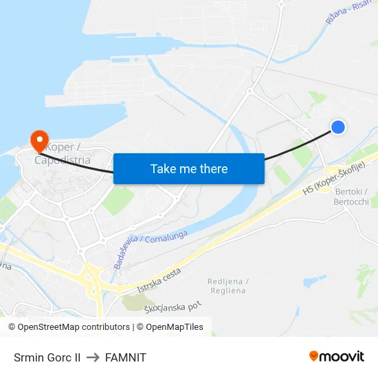 Srmin Gorc II to FAMNIT map
