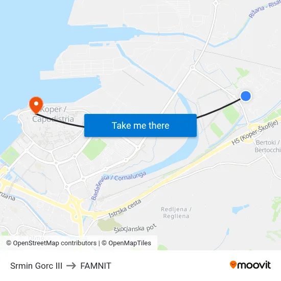 Srmin Gorc III to FAMNIT map
