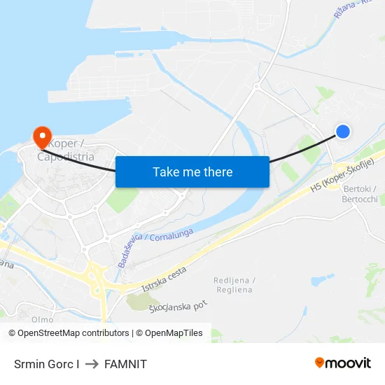 Srmin Gorc I to FAMNIT map