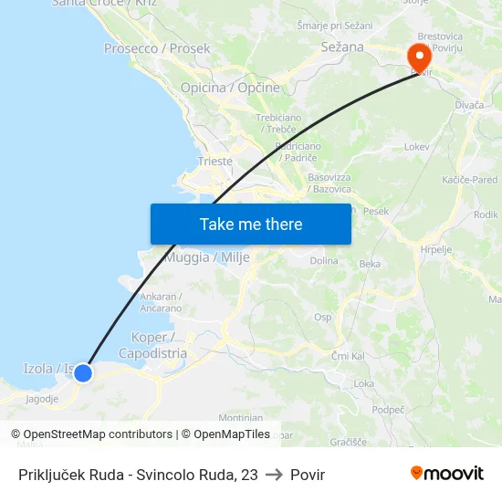 Priključek Ruda - Svincolo Ruda, 23 to Povir map