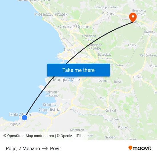 Polje, 7 Mehano to Povir map