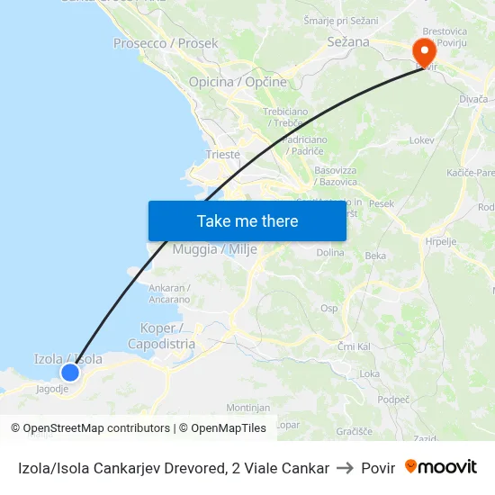 Izola/Isola  Cankarjev Drevored, 2  Viale Cankar to Povir map
