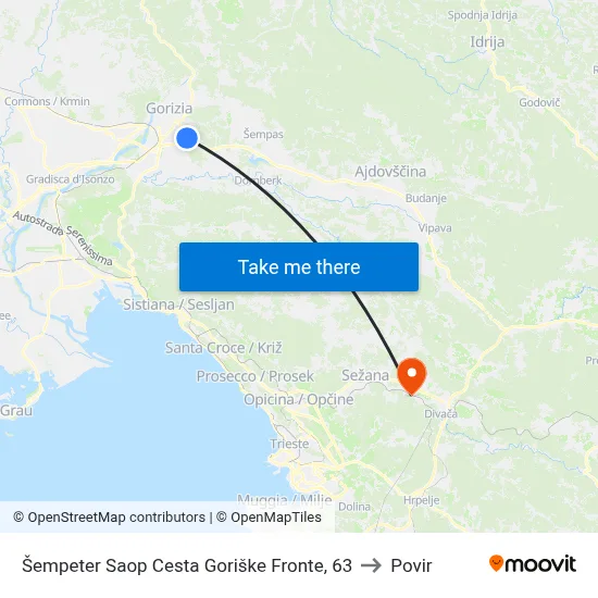 Šempeter Saop Cesta Goriške Fronte, 63 to Povir map