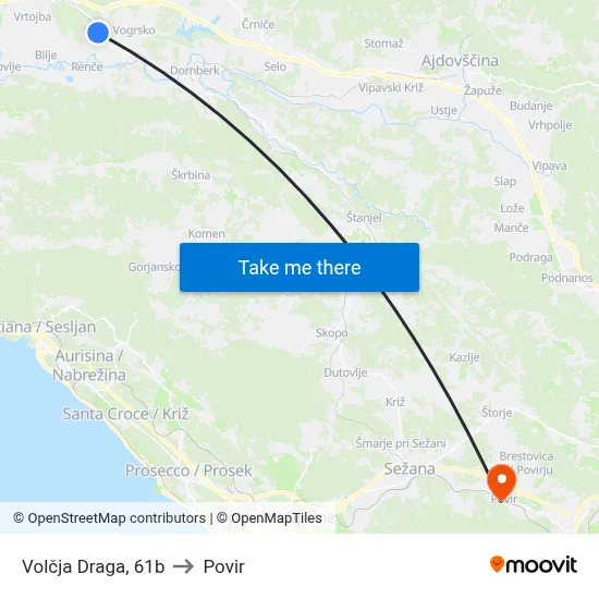 Volčja Draga, 61b to Povir map
