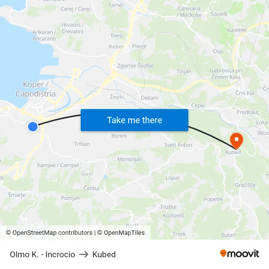Olmo K. - Incrocio to Kubed map