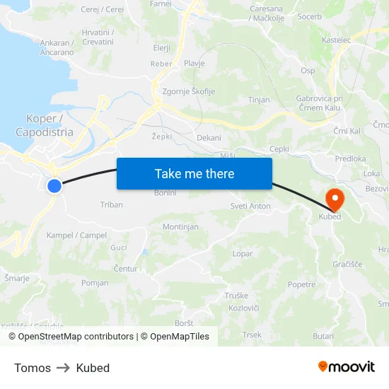 Tomos to Kubed map