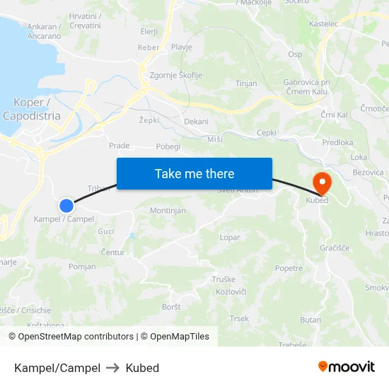 Kampel/Campel to Kubed map
