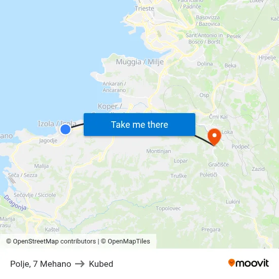Polje, 7 Mehano to Kubed map