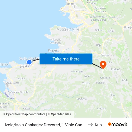 Izola/Isola  Cankarjev Drevored, 1  Viale Cankar to Kubed map