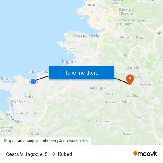 Cesta V Jagodje, 5 to Kubed map