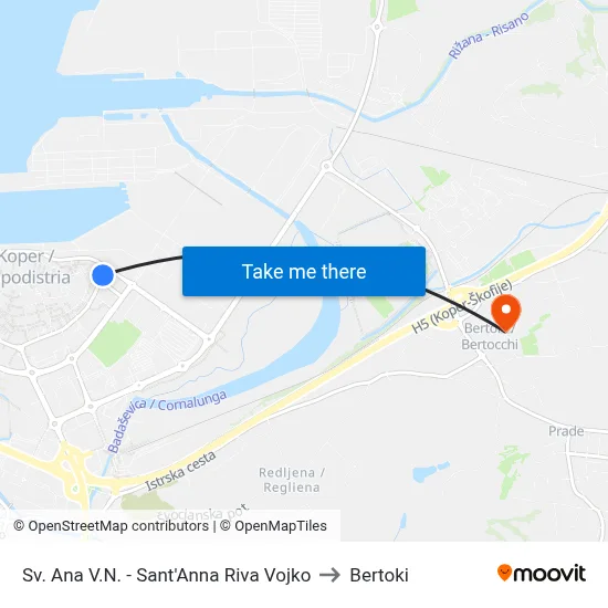Sv. Ana V.N. - Sant'Anna Riva Vojko to Bertoki map