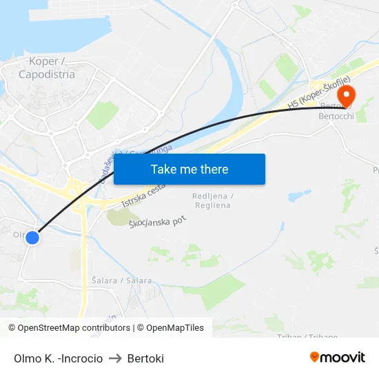 Olmo K. -Incrocio to Bertoki map