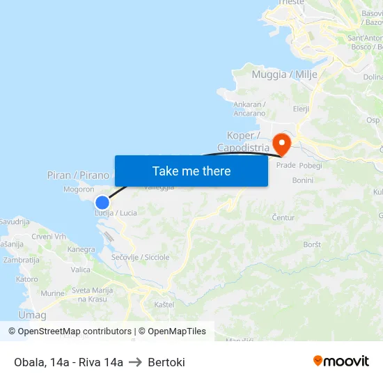 Obala, 14a - Riva 14a to Bertoki map